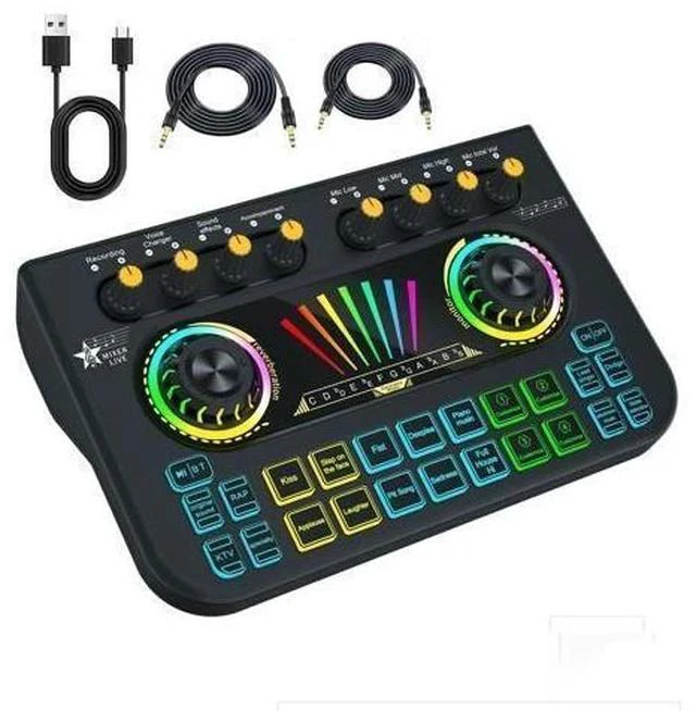 Alt view image 5 of 7 - Gaming Audio Mixer Sound Board Mixer w USB Audio Interface Voice Changer, All-in-One Podcast Live Sound Card for Streaming w Soundboard Customizable Soundpads for PC Smartphone Recording Broadcasting
