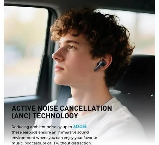 Alt view image 2 of 7 - Wireless Earbuds Noise Cancelling Bluetooth 5.4 Headphones with 4 ENC Noise Cancelling Mic 40H Playtime in-Ear Bluetooth Ear Buds 7 Preset EQs via App LED Display