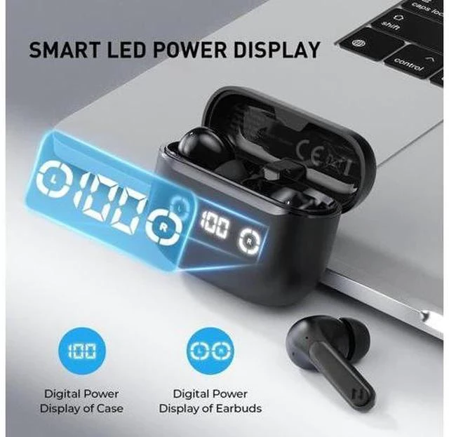 Alt view image 5 of 7 - Wireless Earbuds Noise Cancelling Bluetooth 5.4 Headphones with 4 ENC Noise Cancelling Mic 40H Playtime in-Ear Bluetooth Ear Buds 7 Preset EQs via App LED Display