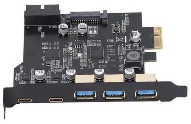 Alt view image 2 of 2 - PCIe Expansion Card 5 Port PCIe to USB 3.2 Card 2 USB C Easy to Install 20Gbps 3 USB