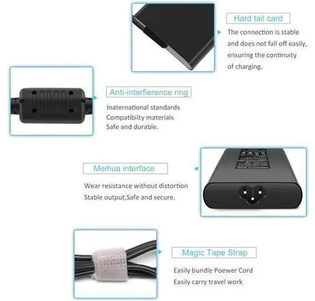 Alt view image 4 of 7 - 130W 19.5V DA130PM130 Power Supply AC Laptop Charger Compatible with XPS 15 7590 9530 9550 9560 9570 Inspiron 7347 7348 7459 Precision M3800 M2800 5510 5520 5530 5540 0V363H 06TTY6