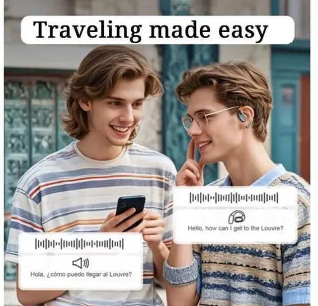 Alt view image 4 of 7 - Verbabuds Ai Translator Earbuds, Aviorra Ai Translator Earbuds Real Time, Ai Translation Earbuds Real Time, Supports 144 Languages, 99% Accuracy, Offline Translation, Works On All Devices (Black)