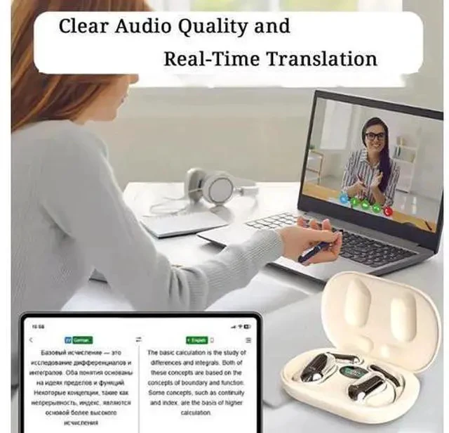 Alt view image 5 of 7 - Verbabuds Ai Translator Earbuds, Aviorra Ai Translator Earbuds Real Time, Ai Translation Earbuds Real Time, Supports 144 Languages, 99% Accuracy, Offline Translation, Works On All Devices (Black)