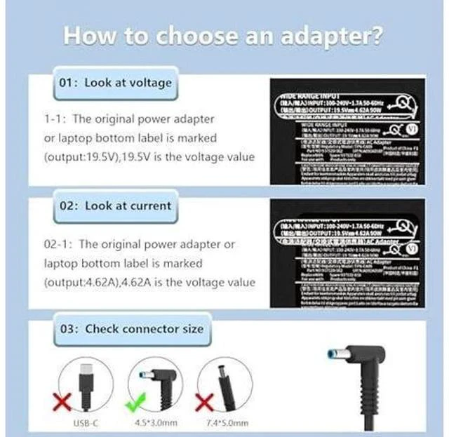 Alt view image 4 of 5 - 90W 19.5V 4.62A Laptop Charger L24008-001 Compatible with HP Pavilion 15 17 M4 Envy TouchSmart 14 15 17 17-j020us 937532-850 710413-001 937520-002 AC Adapter Power Supply Cord
