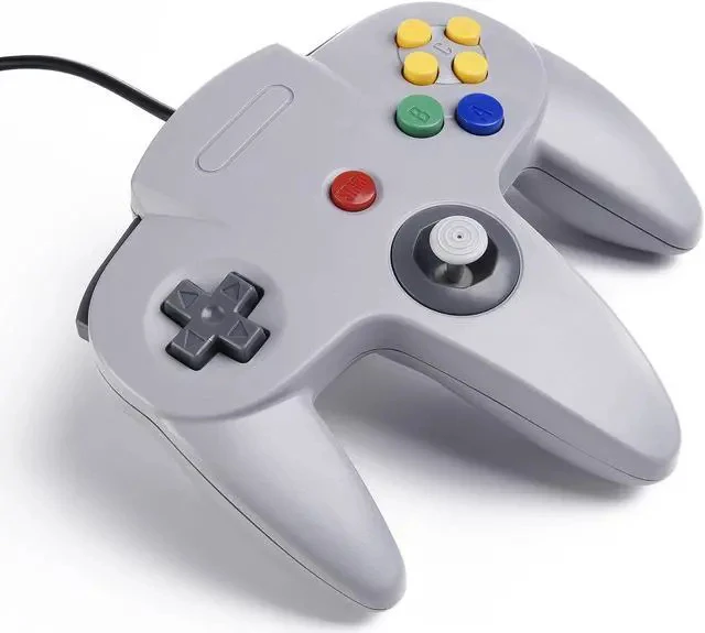 Alt view image 4 of 7 - SAFFUN Classic N64 Controller, N64 Wired USB PC Game pad Joystick, N64 Bit USB Wired Game Stick Joy pad Controller for Windows PC MAC Linux Raspberry Pi 3 Sega Genesis Higan (Grey)