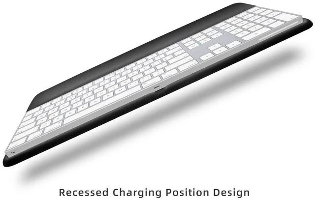 Alt view image 5 of 7 - VAYDEER Magic Keyboard Wrist Rest Ergonomic Keyboard Stand Compatible with Magic Keyboard 2 with Numeric Keypad (Black Silicone)