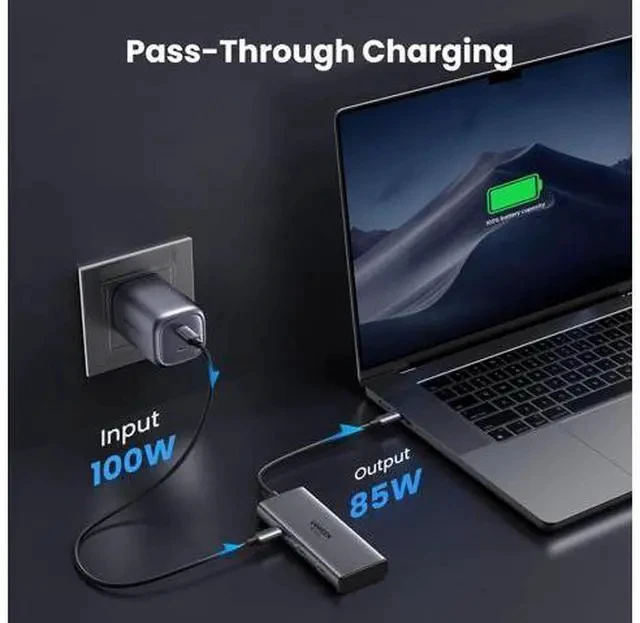 Alt view image 6 of 7 - UGREEN Revodok 206 Docking Station Dual Monitor 6 in 1 USB C Dock Dual HDMI 4K@60Hz Single 8K@30Hz 100W PD 5Gbps USB C and USB A Data Ports USB C Hub for XPS, ThinkPad and More