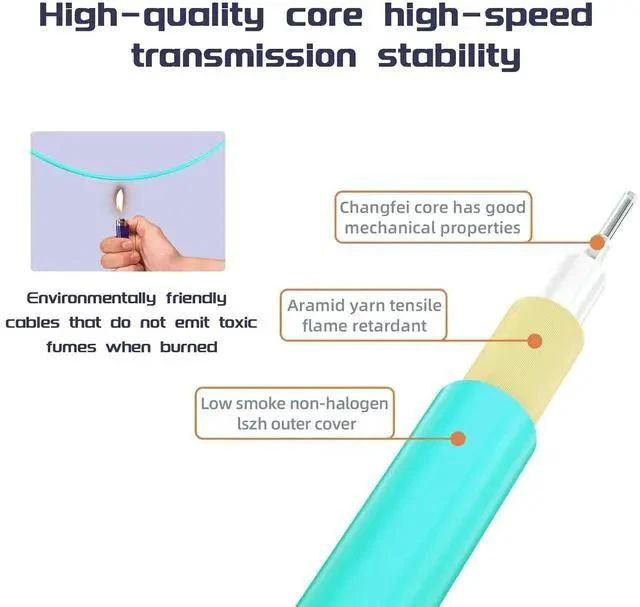 Alt view image 3 of 7 - SC/UPC to FC/UPC Fiber Patch Cable OM3 7.5Meter/25ft 10GB/Gigabit Multimode Duplex Jumper 50/125m LSZH Fiber Optic Cord