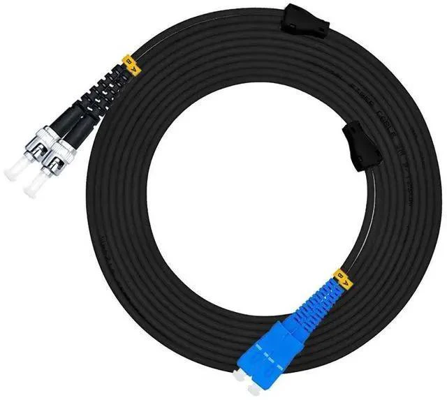 Main image of 100ft 100feet 30m SC to ST Outdoor Armored Duplex 9/125 SM Fiber Optic Cable Jumper Optical Patch Cord Singlemode 30Meters 100ft SC-ST