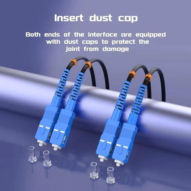 Alt view image 4 of 6 - SC/UPC to SC/UPC Outdoor Armored Fiber Patch Cable, Single Mode Duplex Fiber Optic Internet Cable, Fiber Optic Jumper Optical Patch Cord - 9/125um - 85Meter/278.87ft, LSZH Black