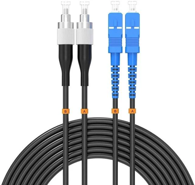 Main image of 45Meter/147.64ft Outdoor Armored Fiber Patch Cable FC/UPC to SC/UPC Single Mode Duplex Fiber Optic Internet Cables - Simplex - 9/125um Fiber Optic Jumper Optical Patch Cord