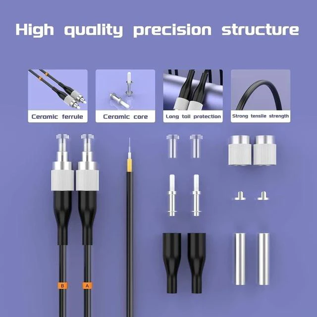 Alt view image 2 of 7 - 250Meter/820ft Outdoor Armored Fiber Patch Cable FC/UPC to SC/UPC Single Mode Duplex Fiber Optic Internet Cables - Simplex - 9/125um Fiber Optic Jumper Optical Patch Cord