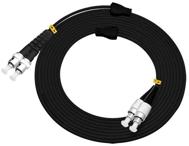 Main image of 100ft 100feet 30m FC to ST Outdoor Armored Duplex 9/125 SM Fiber Optic Cable Jumper Optical Patch Cord Singlemode 30Meters 100ft FC-ST