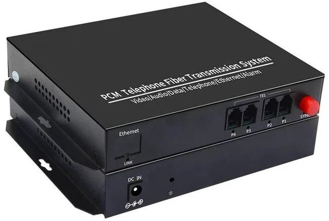 Main image of 1Pair 4 Channel PCM Voice Telephone Fiber Optical Media Converters Extender Adapter Single Mode FC Fiber Optic Port Caller ID FAX