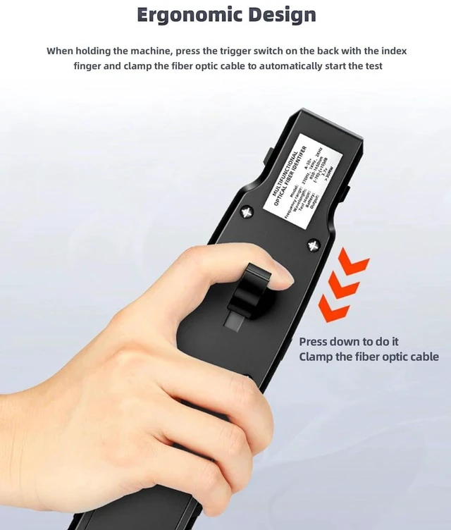 Alt view image 3 of 7 - Fiber Optic Identifier with Optical Power Meter Red Light Source, 5-in-1 All-in-One Tester for Single-Mode Multi-Mode, Fiber Direction Detector with Clamp, Battery-Powered -50-26dBm