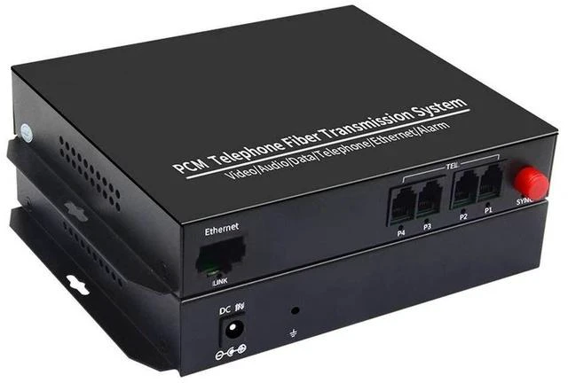 Main image of 1Pair 4 Channel PCM Voice Telephone Fiber Optical Media Converters Extender Adapter Single Mode FC Fiber Optic Port Caller ID FAX with 10/100M Ethernet