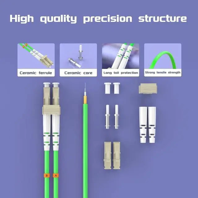 Alt view image 4 of 6 - LC to SC UPC Fiber Patch Cable OM5 75Meters/246ft 40Gb/100GB/Gigabit multimode Duplex Jumper MMF 50/125m LSZH Fiber Optic Cord
