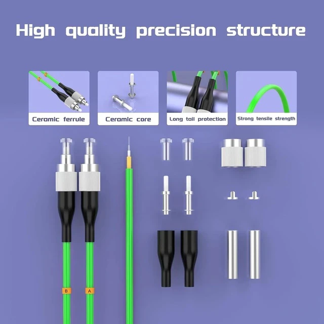 Alt view image 4 of 7 - om5 fc to st Fiber Patch Cable,35Meters/114ft 10GB/40GB/100GB Gigabit Multimode Duplex Jumper 50/125m LSZH Fiber Optic Cord