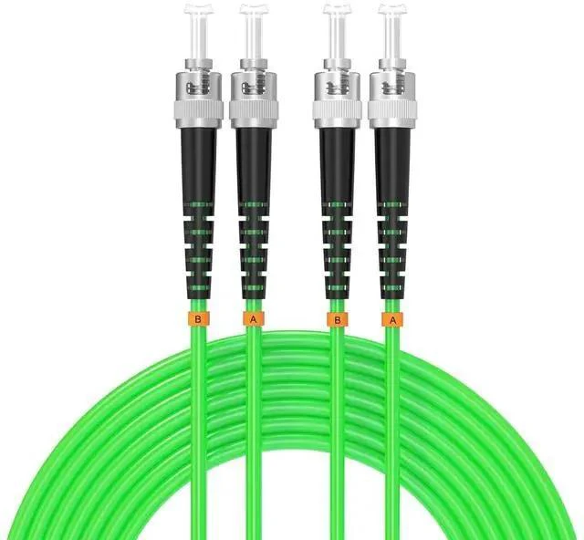 Main image of OM5 Fiber Patch Cable ST to ST UPC 75Meters/246ft 40Gb/100GB/Gigabit multimode Duplex Jumper MMF 50/125m LSZH Fiber Optic Cord