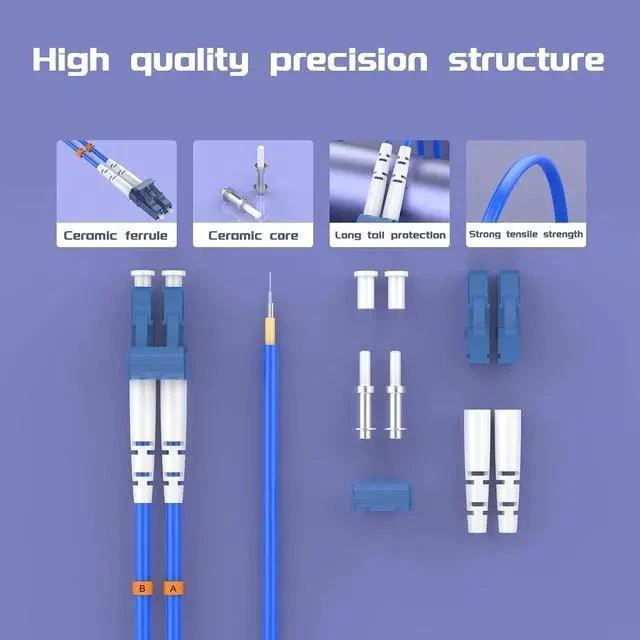 Alt view image 2 of 7 - 7Meters, LC to LC, Armored Single Mode Duplex Fiber Optic Cables LC-LC Patch Cord Jumper SM SX 22.9FT Blue