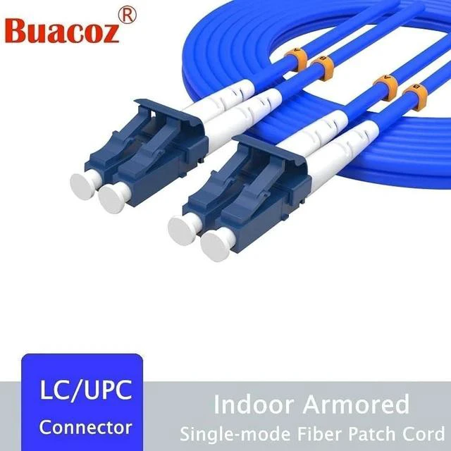 Alt view image 7 of 7 - 7Meters, LC to LC, Armored Single Mode Duplex Fiber Optic Cables LC-LC Patch Cord Jumper SM SX 22.9FT Blue