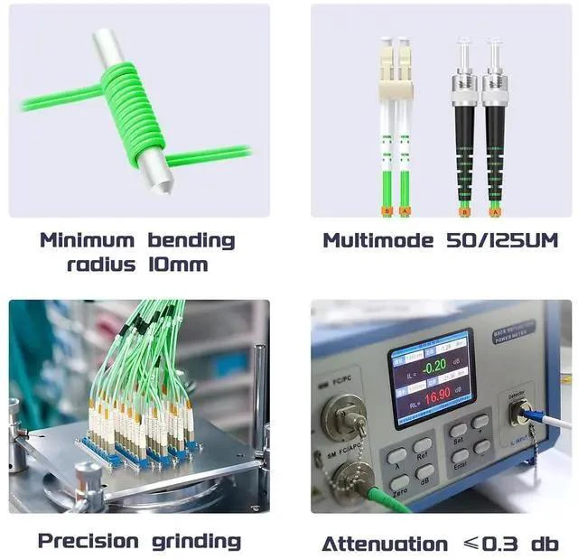 Alt view image 5 of 7 - Fiber Patch Cable lc to st UPC om5 40Gb/100GB/Gigabit multimode Duplex Jumper MMF 50/125m LSZH Fiber Optic Cord,15Meters/49ft