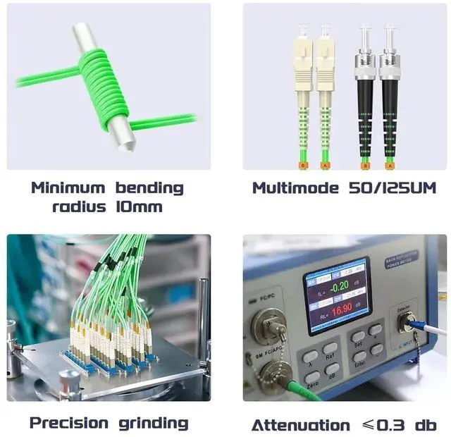 Alt view image 5 of 7 - om5 SC to ST Fiber Patch Cable,0.6Meters/1.9ft 10GB/40GB/100GB Gigabit Multimode Duplex Jumper 50/125m LSZH Fiber Optic Cord