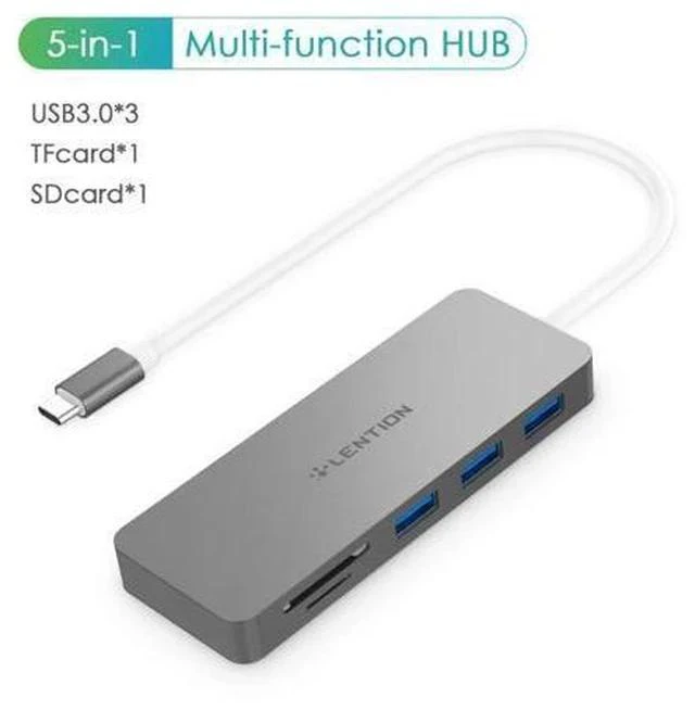 Main image of Hub with USB 3.0 Ports and SD/TF Card Reader Compatible New MacBook Air, 2019-2016 MacBook Pro, Multi-Port Type C Adapter