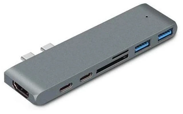 Alt view image 5 of 5 - 3.1 Type-C Hub To Adapter 4K Thunderbolt 3 C Hub with Hub 3.0 TF SD Reader Slot PD for MacBook Pro/Air