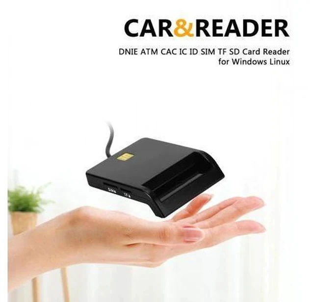Alt view image 2 of 5 - Universal USB 2.0 Smart Card Reader for Bank Card CAC IC ID SIM DNIE ATM Card readers for Windows 10