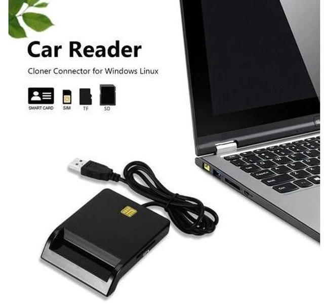 Alt view image 3 of 5 - Universal USB 2.0 Smart Card Reader for Bank Card CAC IC ID SIM DNIE ATM Card readers for Windows 10