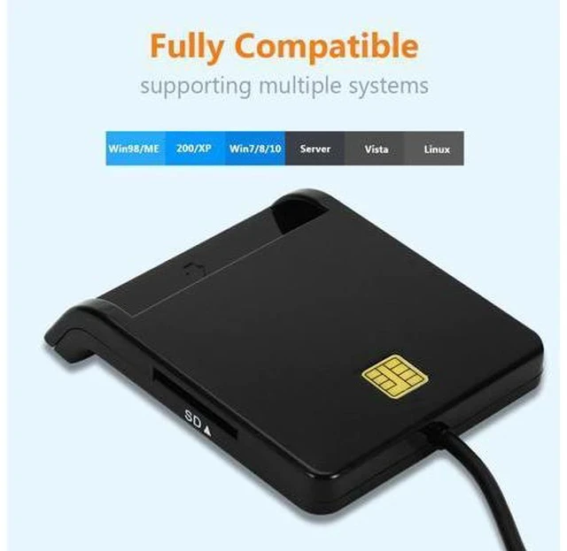 Alt view image 4 of 5 - Universal USB 2.0 Smart Card Reader for Bank Card CAC IC ID SIM DNIE ATM Card readers for Windows 10