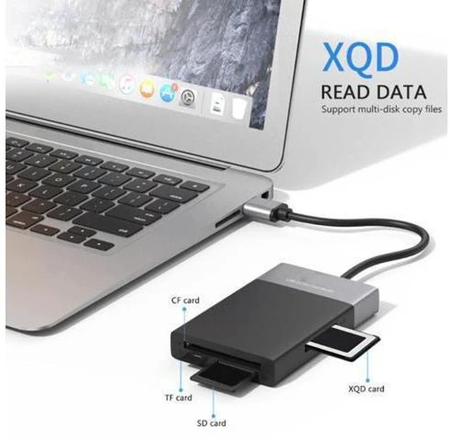 Alt view image 2 of 3 - 6 In 1 Multi Memory Card Reader USB 3.0 2 Port HUB Adapter for XQD CF TF MicroSD Compact Flash USB3.0 Card Reader PC High Speed