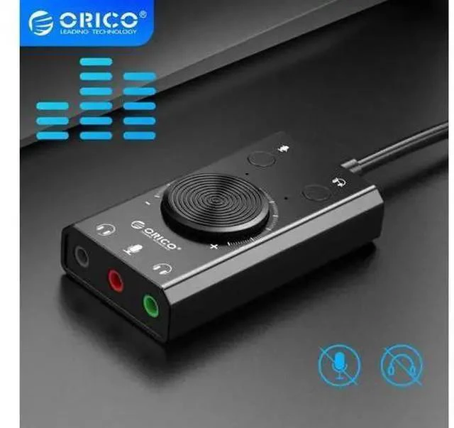 Main image of External USB Sound Card Stereo Mic Speaker Headset Audio Jack 3.5mm Cable Adapter Mute Switch Volume Adjustment Free Drive