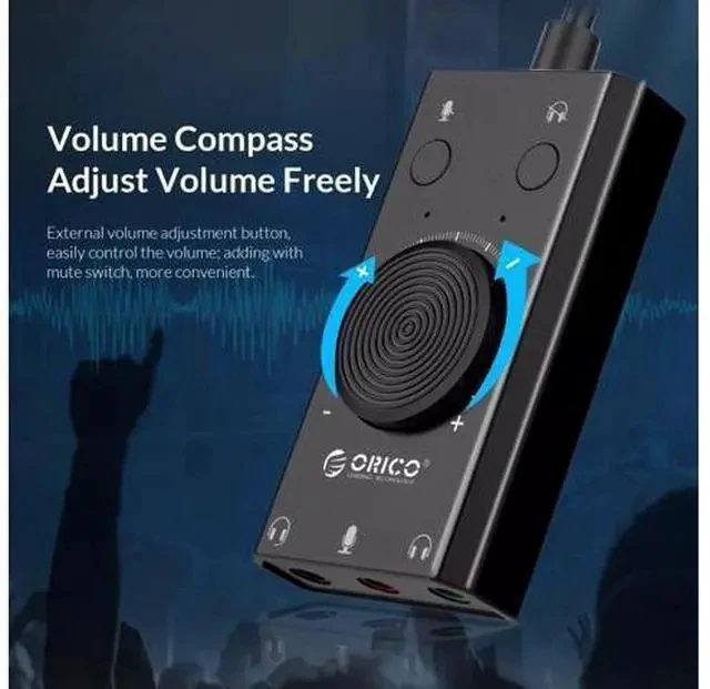 Alt view image 3 of 5 - External USB Sound Card Stereo Mic Speaker Headset Audio Jack 3.5mm Cable Adapter Mute Switch Volume Adjustment Free Drive