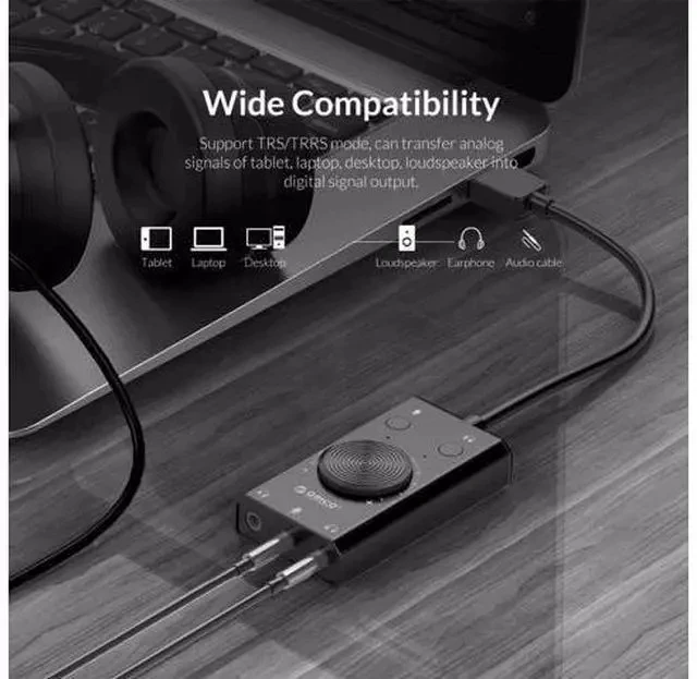 Alt view image 4 of 5 - External USB Sound Card Stereo Mic Speaker Headset Audio Jack 3.5mm Cable Adapter Mute Switch Volume Adjustment Free Drive