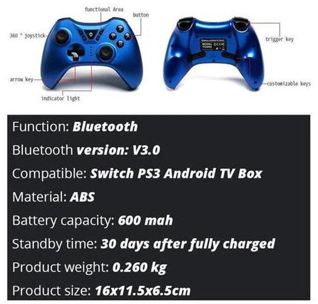 Alt view image 5 of 7 - Game Controller For Nintendo Switch Bluetooth Wireless Joystick For Nintend Switch Dual vibration Gamepad For PC/PS3
