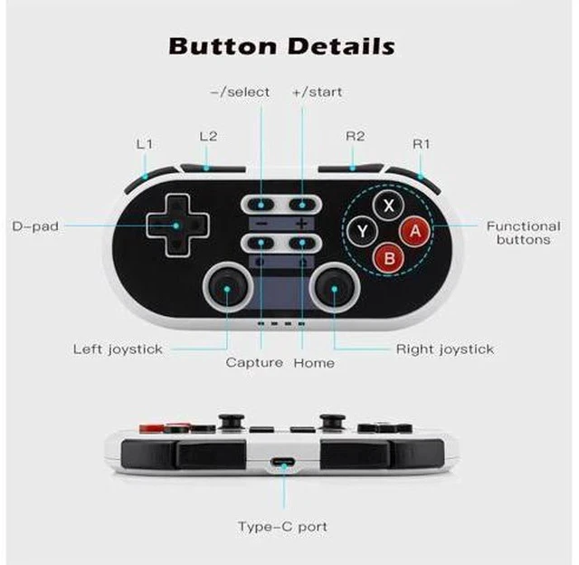 Alt view image 5 of 7 - Bluetooth Wireless NS Switch Controller For Switch Game Machine PS3, Android, PC Gamepad