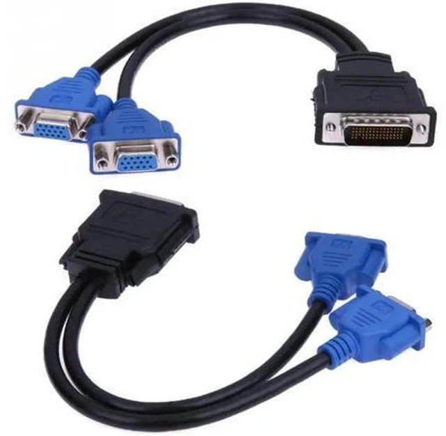 Alt view image 2 of 7 - 1 x 60 way Wholesale Y Splitter DMS-59 to Dual 15 pin VGA Cable Molex Display Adapter 59 pin LFH - male