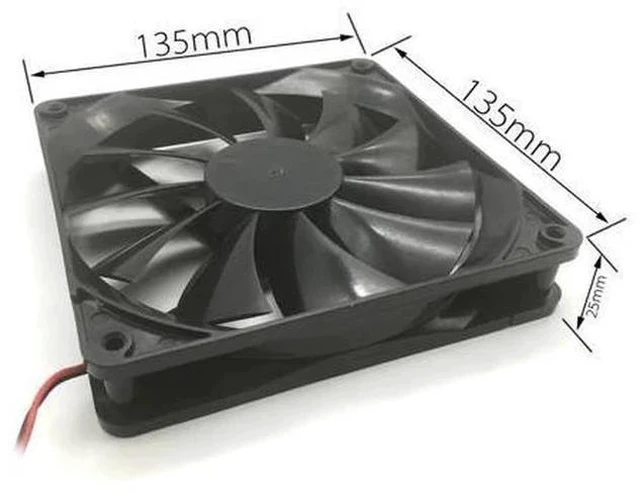 Alt view image 3 of 5 - F13525 Computer Cooling Fan 135mm Large Air Flow Great PC Exhaust Fan Cooler 12V 2-Pin Fan Connector Cooling System