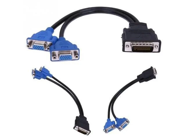 Alt view image 6 of 7 - 1 x 60 way Wholesale Y Splitter DMS-59 to Dual 15 pin VGA Cable Molex Display Adapter 59 pin LFH - male