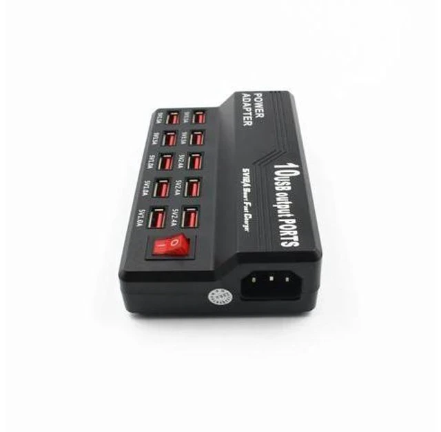 Alt view image 2 of 5 - USB Hub 10 Ports 5V Fast Charging Hub Station Wall Travel Desktop Power Adapter For Tablet Pad Phones Charger 10 Port
