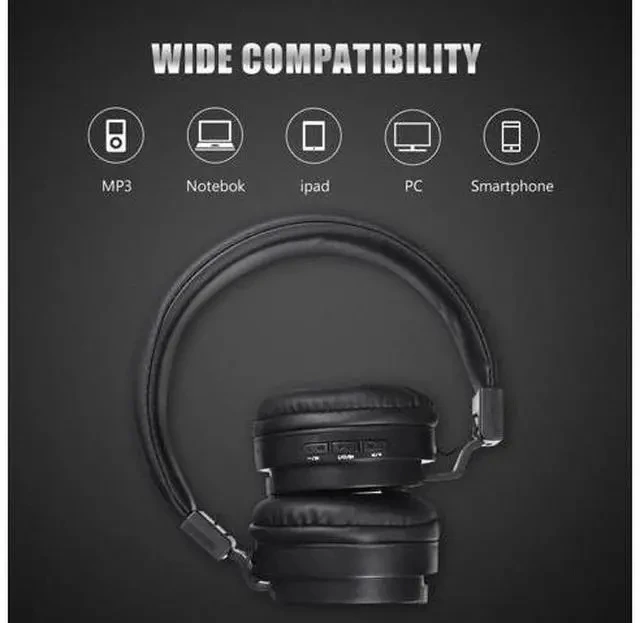 Alt view image 2 of 7 - Studio Headset Wireless Headphones Stereo Foldable Sport Earphone Microphone Gaming Cordless Auriculares Audifonos