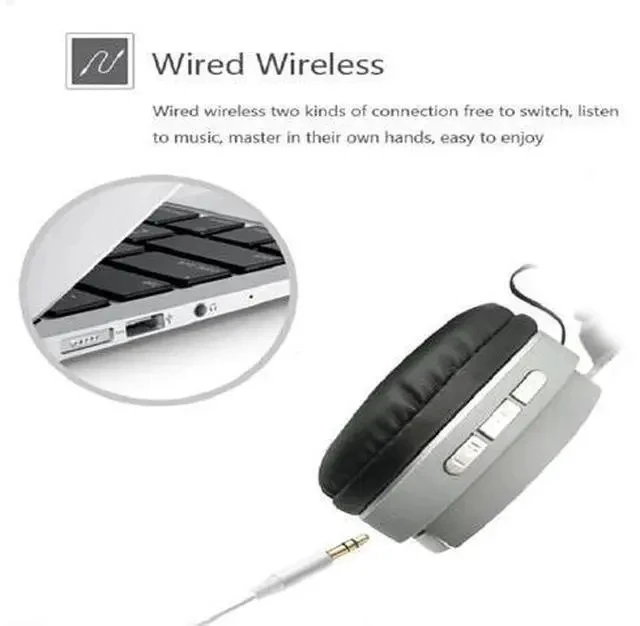 Alt view image 5 of 7 - Studio Headset Wireless Headphones Stereo Foldable Sport Earphone Microphone Gaming Cordless Auriculares Audifonos