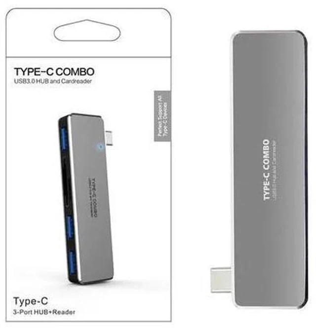 Alt view image 3 of 5 - 5-in-1 USB3.0 Hub Type-C Adaptor Card Reader for Laptop PC Mole HDD Flash Drive 5-in-1 USB3.0 Hub r30