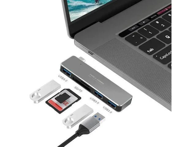 Alt view image 4 of 5 - 5-in-1 USB3.0 Hub Type-C Adaptor Card Reader for Laptop PC Mole HDD Flash Drive 5-in-1 USB3.0 Hub r30