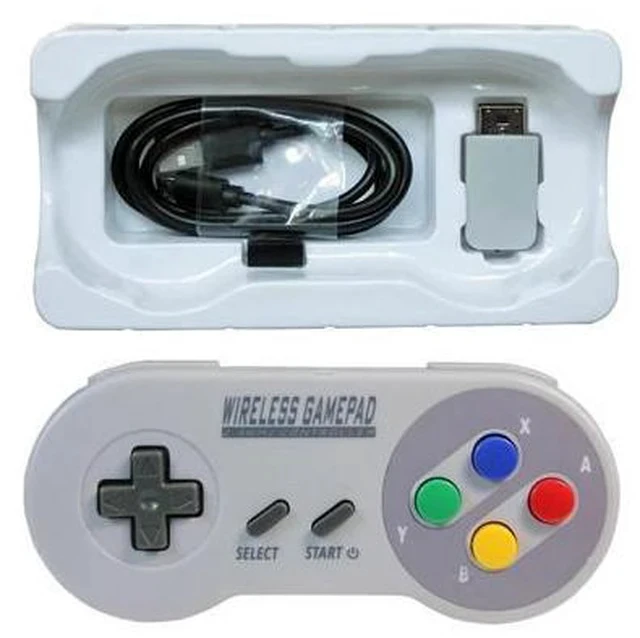 Alt view image 3 of 6 - 2 Reciever Wireless 2.4G Game Controller Joypad Joystick Controller for SNES for Classic MINI for PC Windows for Switch