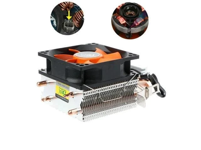 Alt view image 7 of 7 - Quality 2 Heatpipe Aluminium PC CPU Cooler Cooling Fan For Intel 775/1155/1151 AMD 754/AM2 JUN-7C