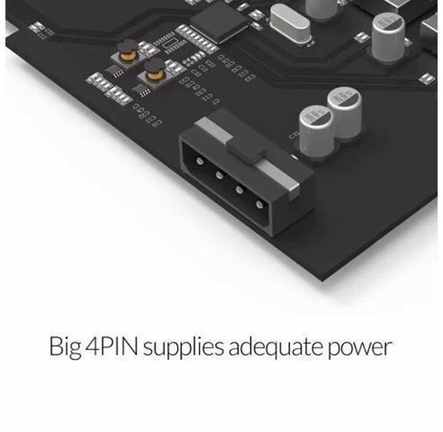 Alt view image 4 of 7 - 4 Port USB 3.0 PCI-E Express Card Adapter SuperSpeed Expansion Card USB3.0 HUB PCI-E Extender Card for Windows Mac OS