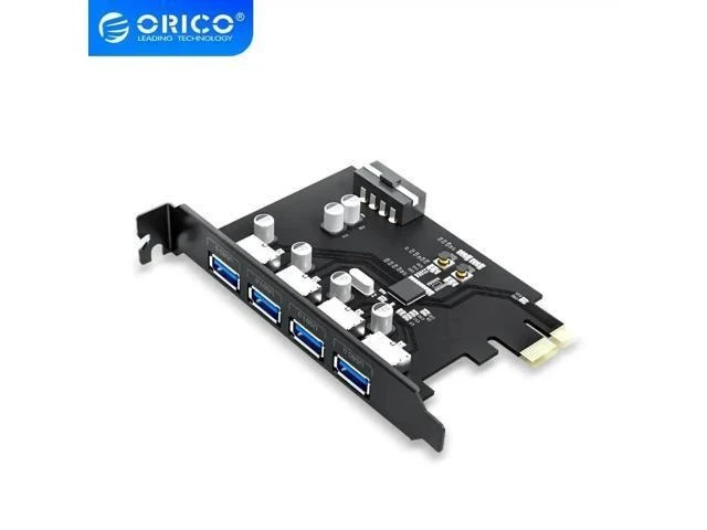 Alt view image 6 of 7 - 4 Port USB 3.0 PCI-E Express Card Adapter SuperSpeed Expansion Card USB3.0 HUB PCI-E Extender Card for Windows Mac OS